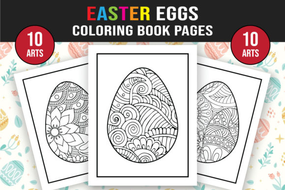 10 Easter Coloring Book Pages- KDP: Graphics & Coloring Pages Amp