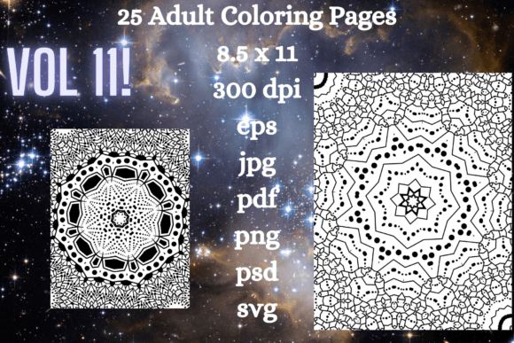 25 Adult Coloring Pages Vol 11: Graphics & Coloring Pages Amp