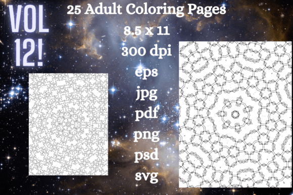 25 Adult Coloring Pages Vol 12: Graphics & Coloring Pages Amp