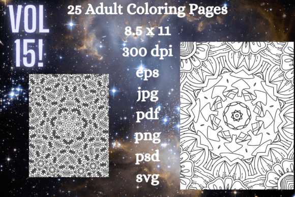 25 Adult Coloring Pages Vol 15