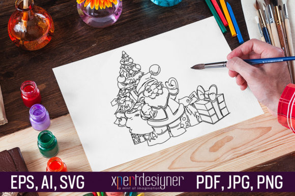 Christmas Coloring Page for Kids Vol-09: Graphics & Coloring Pages Amp