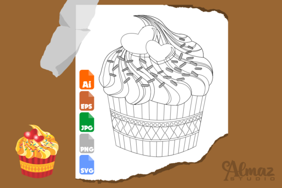 Cup Cake Coloring Book: Graphics & Coloring Pages Amp Review