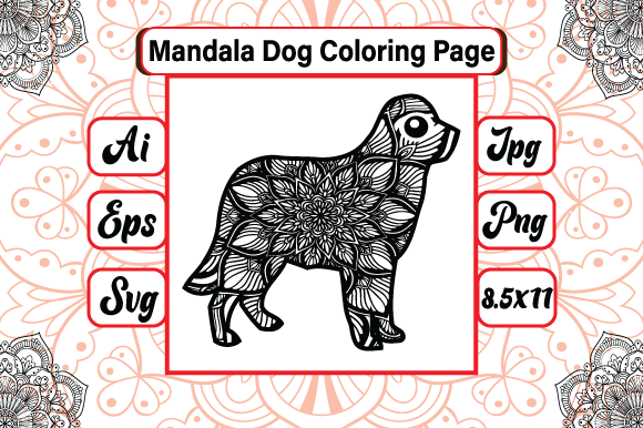 Mandala Dog Coloring Page 8