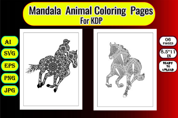 Mandala Horse Coloring Pages for Embroidery