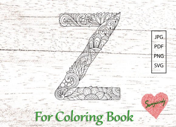 Mandala Letter Z Graphics for Coloring Pages Amp