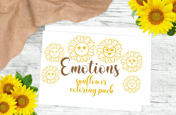 Sunflower Coloring Pack: Graphics for Crafts & Branding