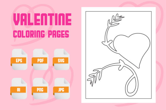 Valentine’s Heart Shape Coloring Pages Graphics